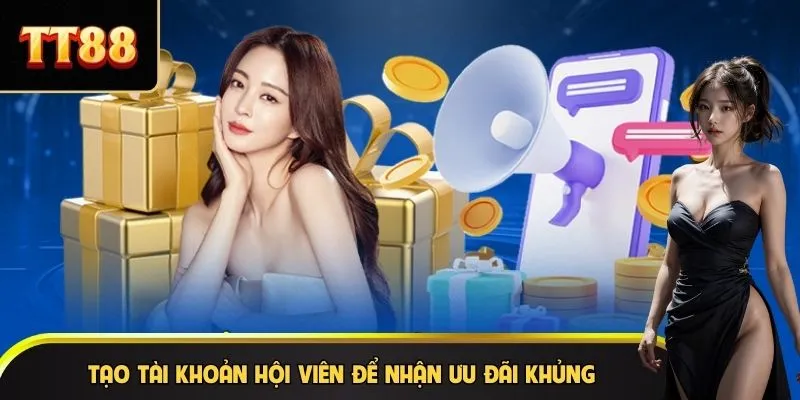 Tạo tài khoản hội viên để nhận ưu đãi khủng